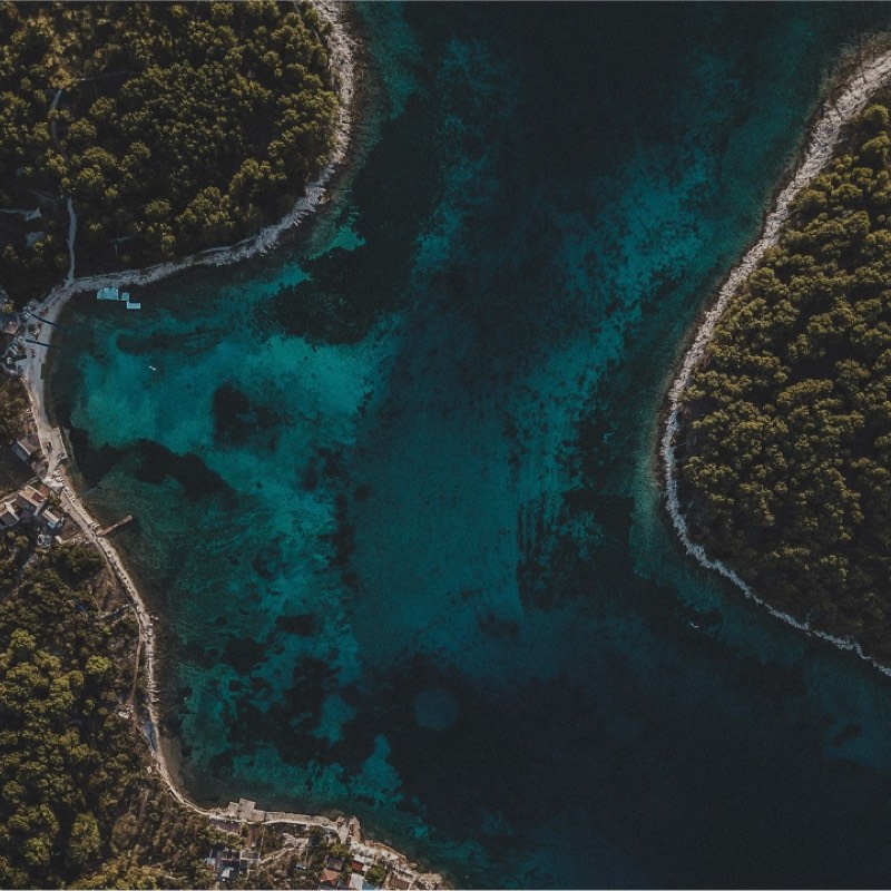 Bucht von Hvar aus der Luft